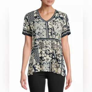 Johnny Was The Janie Favorite Short Sleeve V-Neck Swing Tee Size XS NWT